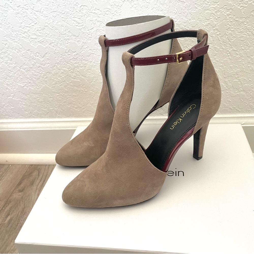 Calvin Klein Leather Cherilyn Ankle-Strap Pumps